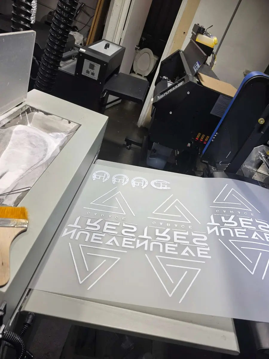 White ink direct-to-film transfers printing on clear transfer film